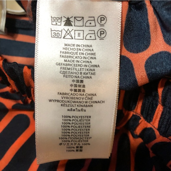 Michael Kors Geometric Orange & Black Wide Leg Pants - Picture 9 of 15